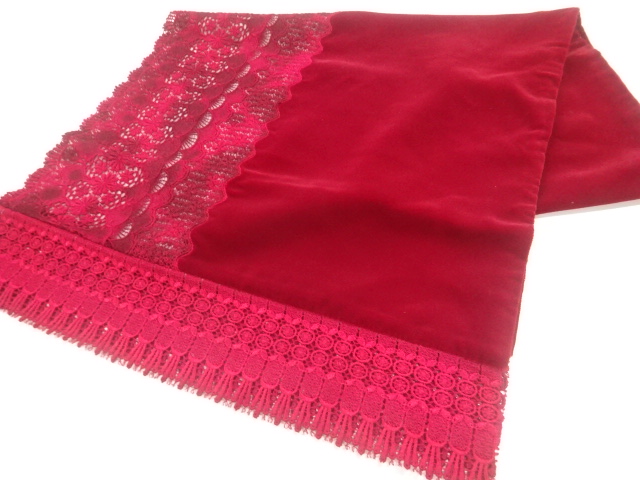 ビロードレース花模様ショール